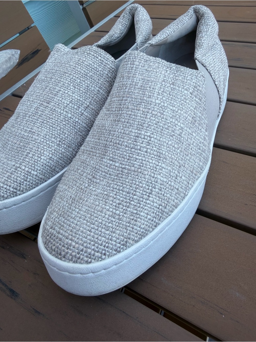 Vince Women's Woven Slip-On Flats in Light Taupe